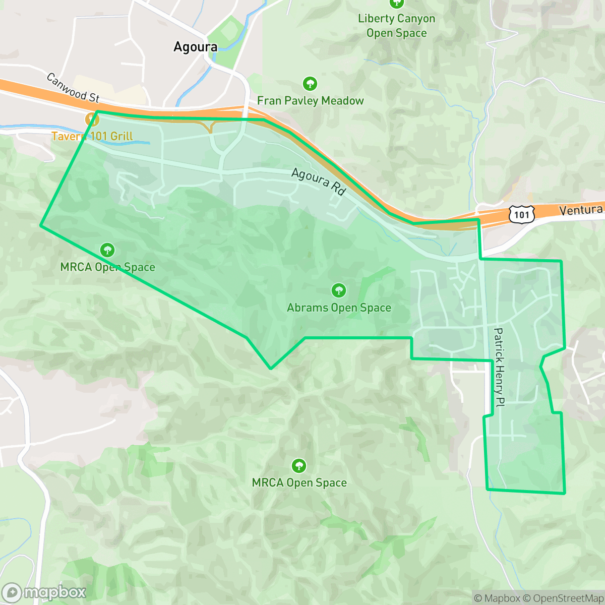 Map showing the location of Historic Quarter, Agoura Hills, CA