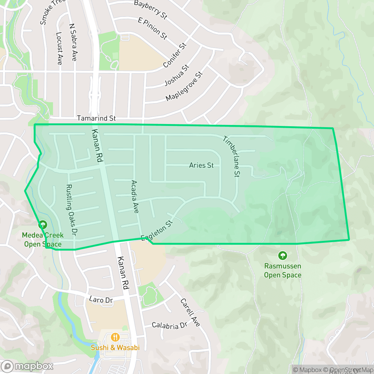 Map showing the location of North Village, Agoura Hills, CA