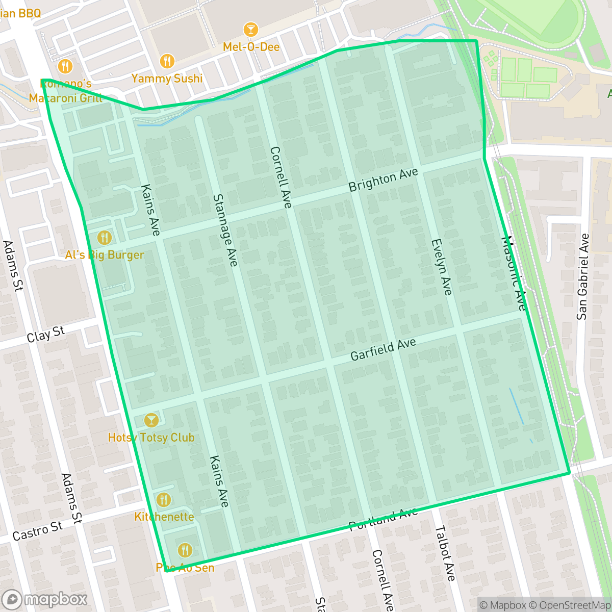 Map showing the location of Garfield, Albany, CA