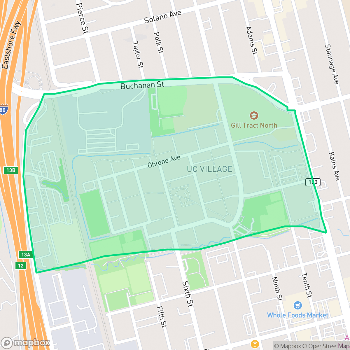 Map showing the location of Ocean View, Albany, CA