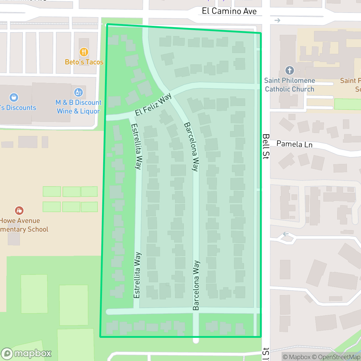 Map showing the location of La Villita, Arden-Arcade, CA