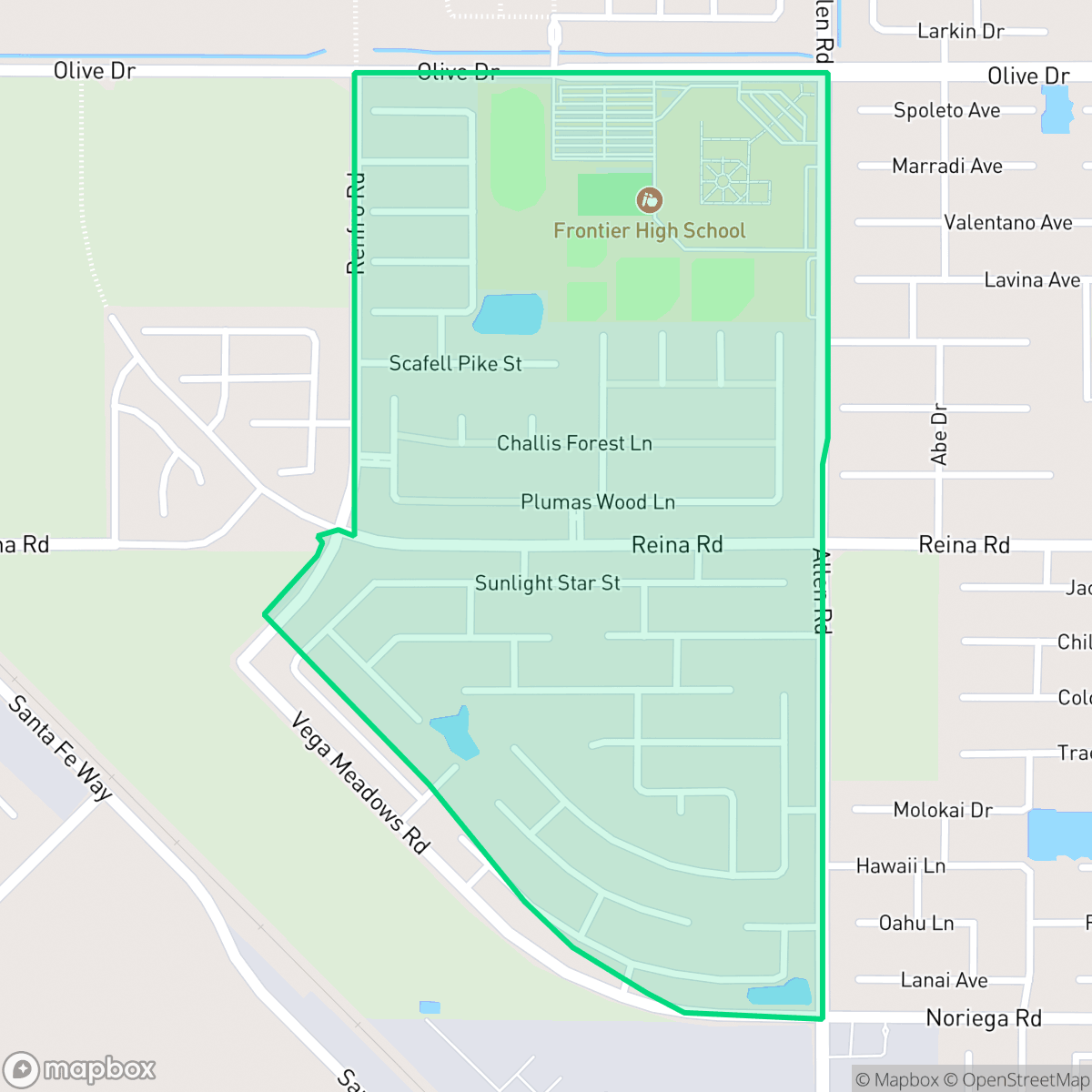 Map showing the location of Belsera, Bakersfield, CA