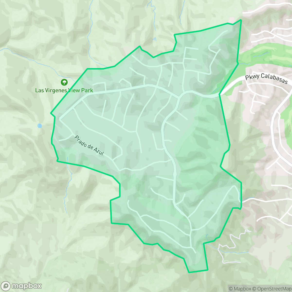 Map showing the location of The Oaks, Calabasas, CA