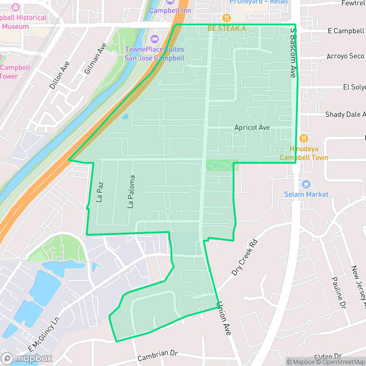 Map showing the location of Union, Campbell, CA