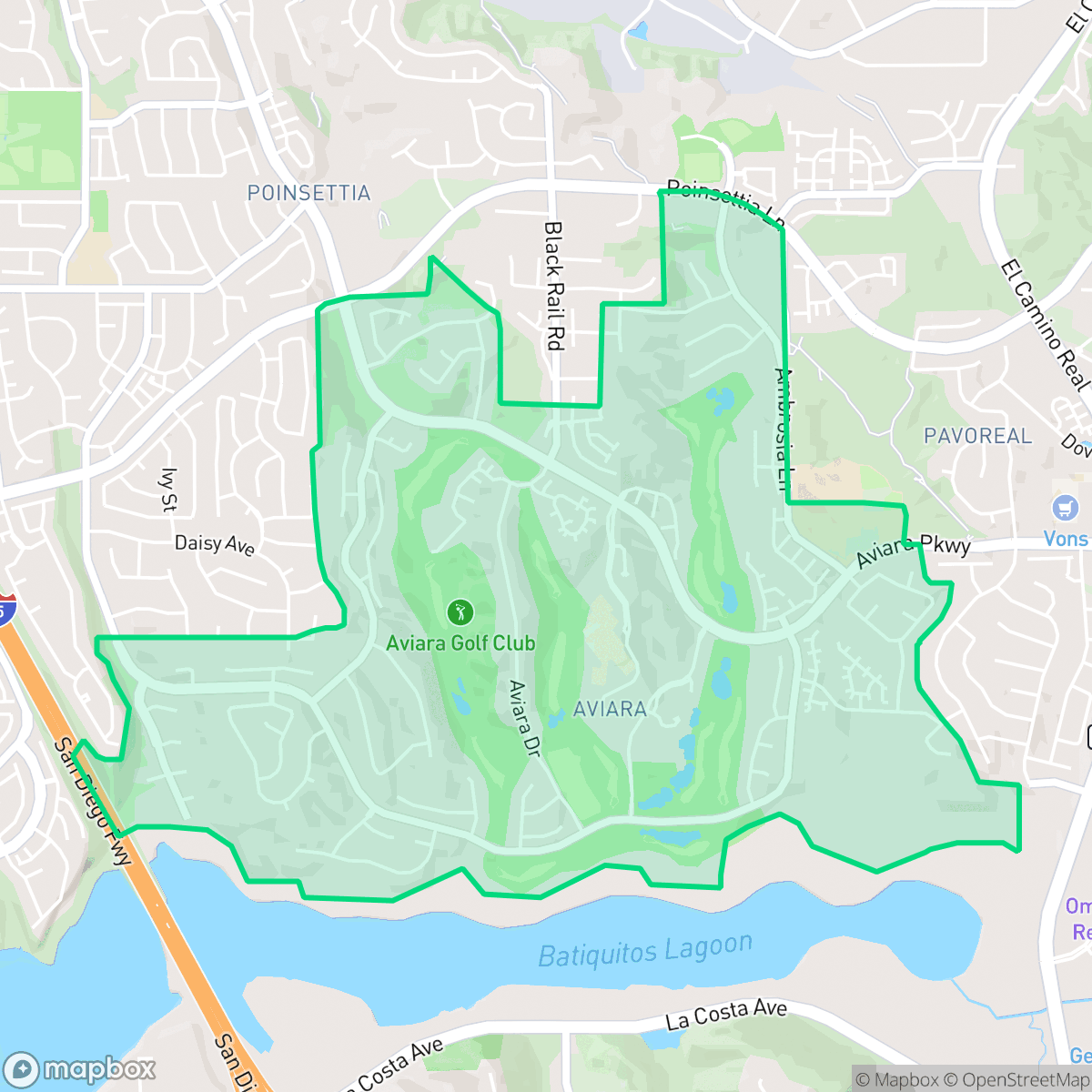 Map showing the location of Aviara, Carlsbad, CA