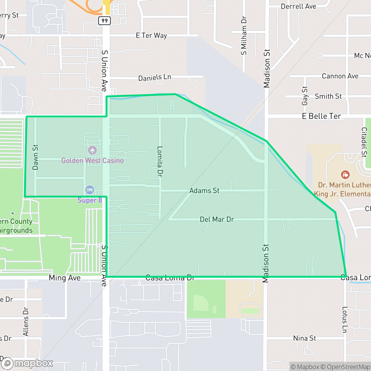 Map showing the location of Casa Loma, CA — coverage area