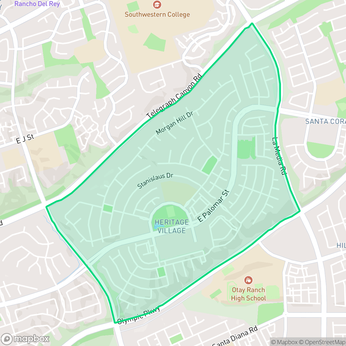 Map showing the location of Otay Ranch Village 1, Chula Vista, CA