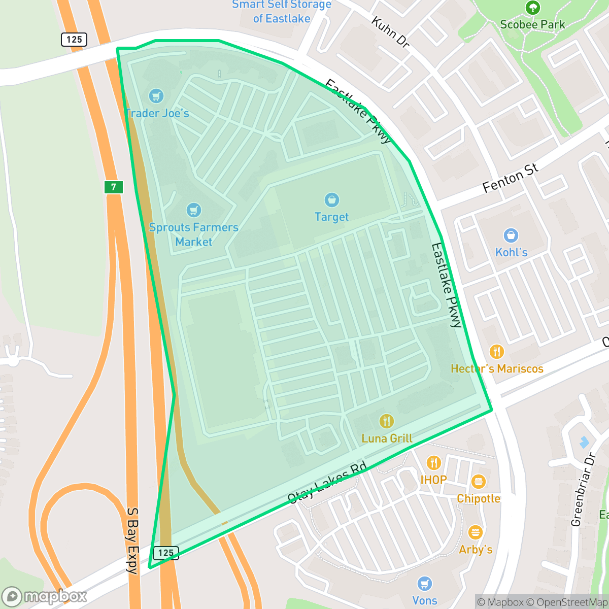 Map showing the location of Village Center, Chula Vista, CA