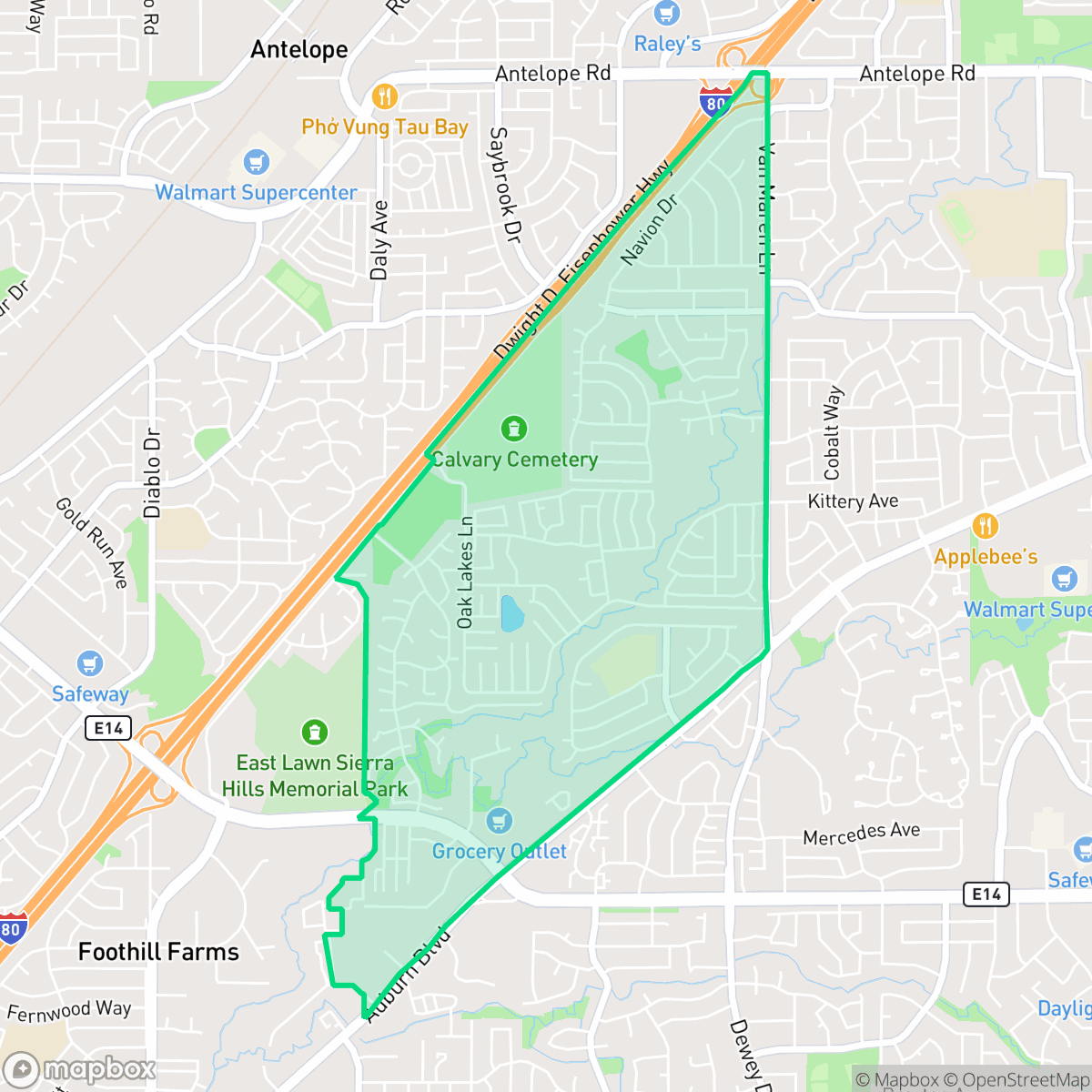 Map showing the location of CHANT, Citrus Heights, CA
