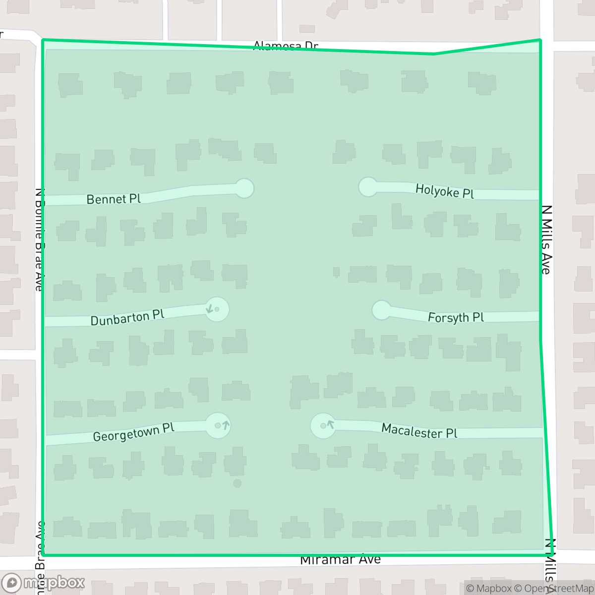 Map showing the location of Meadowood, Claremont, CA