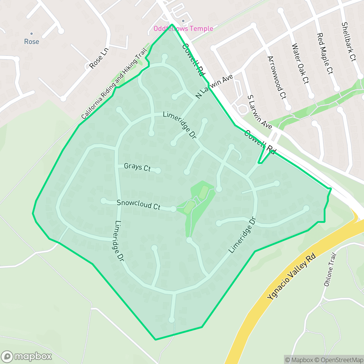 Map showing the location of Limeridge, Concord, CA