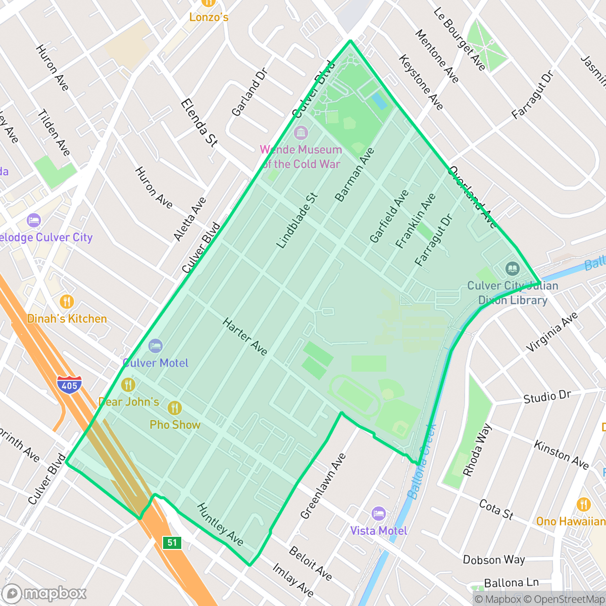 Map showing the location of Park West, Culver City, CA