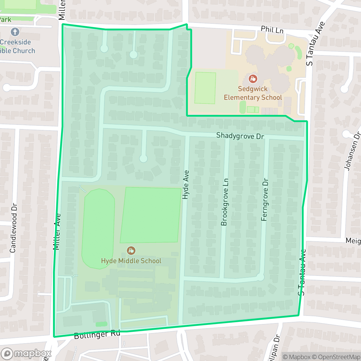 Map showing the location of Fair Grove, Cupertino, CA