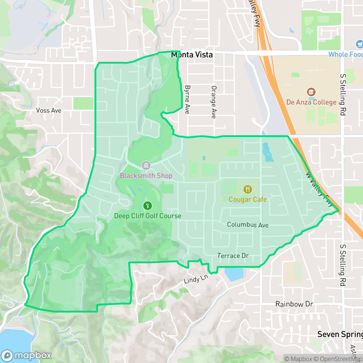 Map showing the location of Monta Vista North, Cupertino, CA