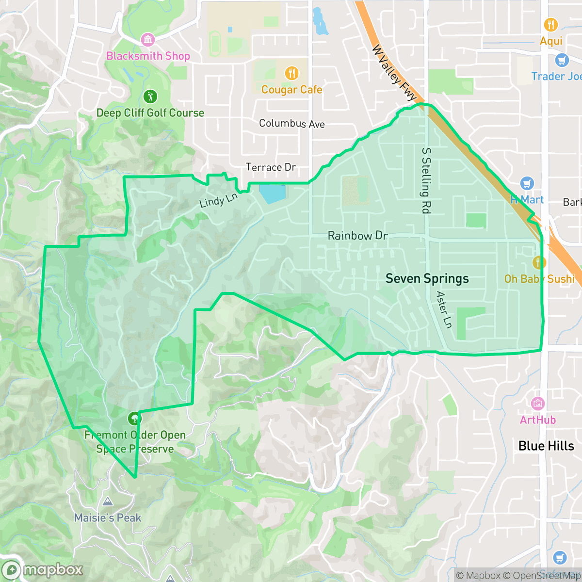 Map showing the location of Monta Vista South, Cupertino, CA