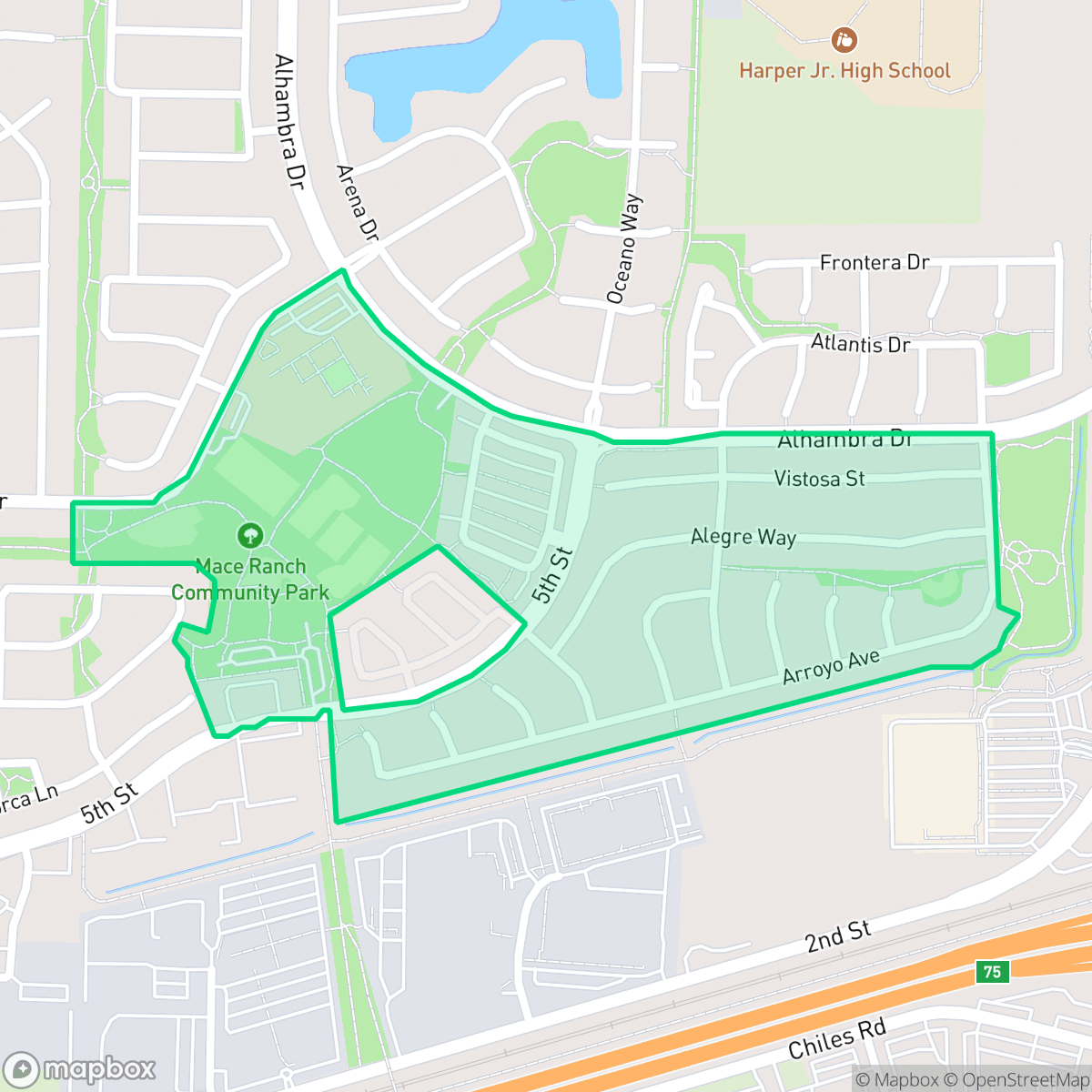 Map showing the location of Mace Ranch, Davis, CA