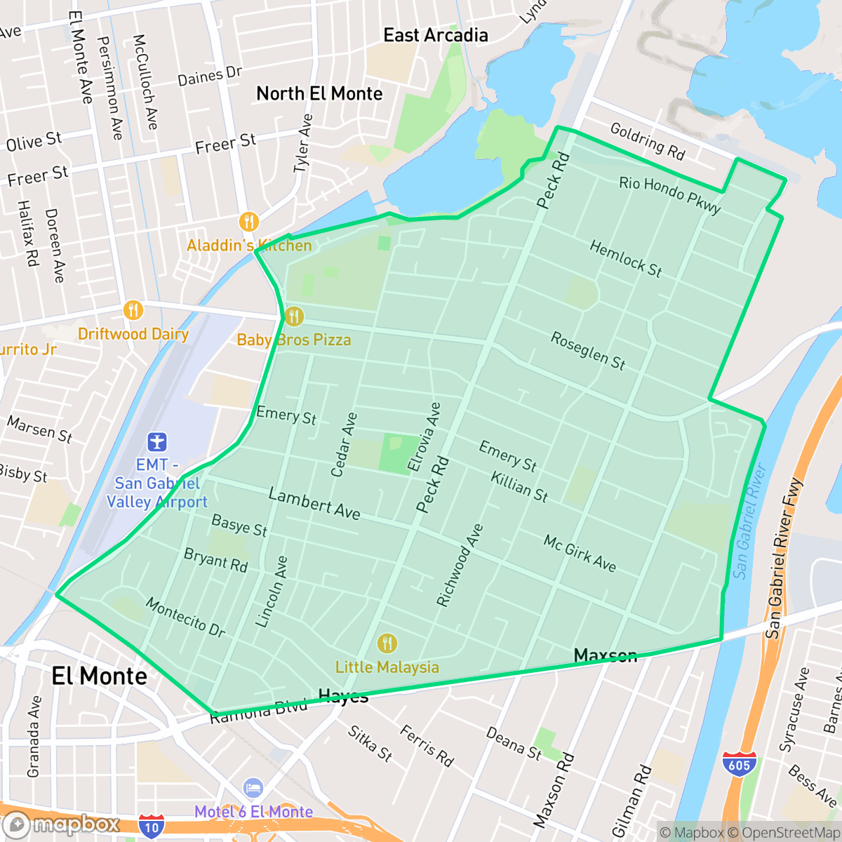 Map showing the location of Norwood Cherrylee, El Monte, CA