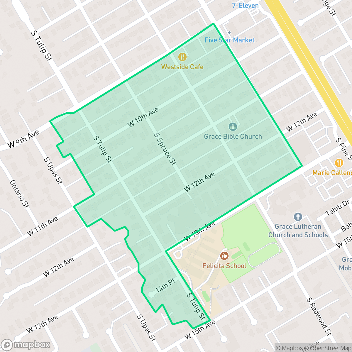 Map showing the location of South Tulip, Escondido, CA