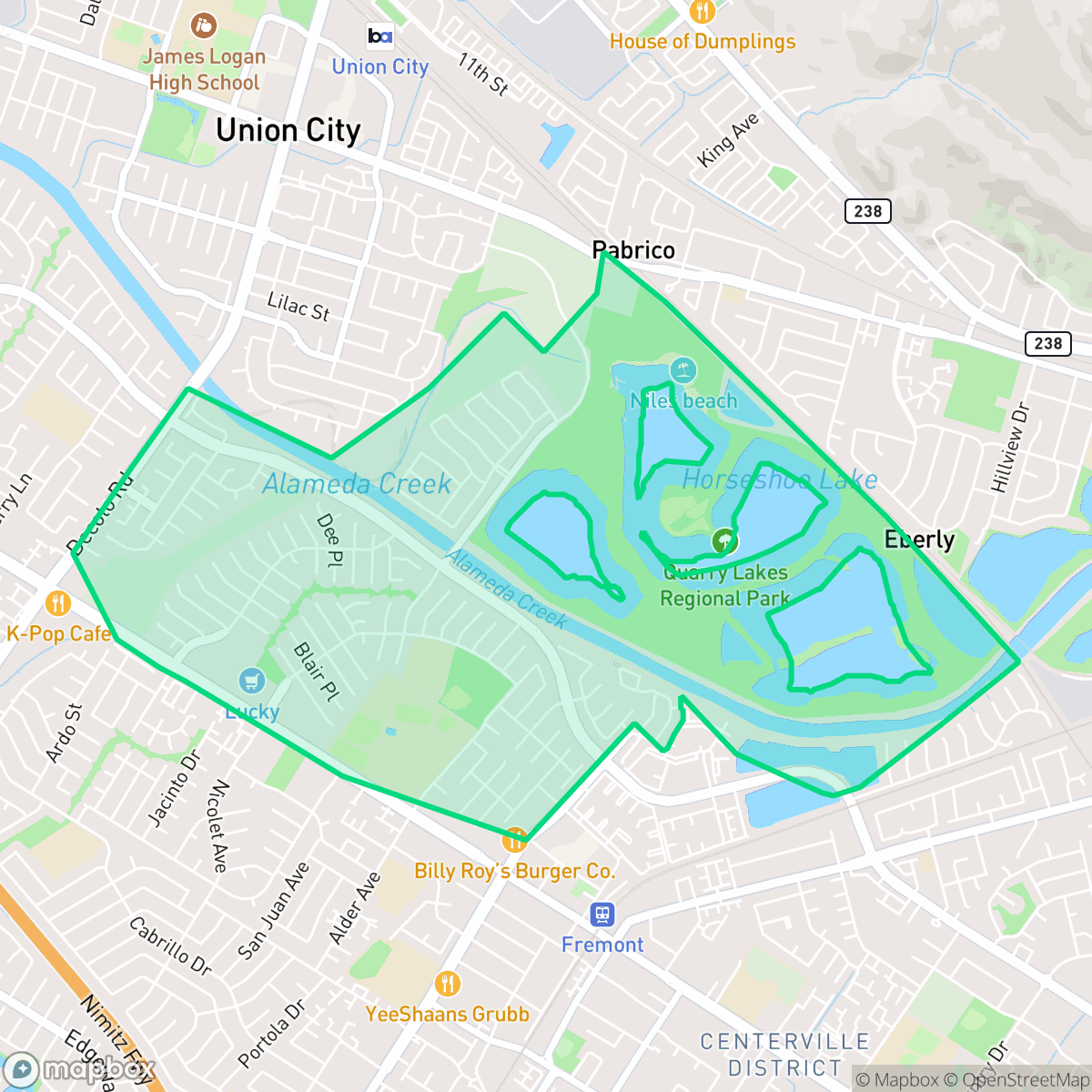 Map showing the location of Brookvale, Fremont, CA