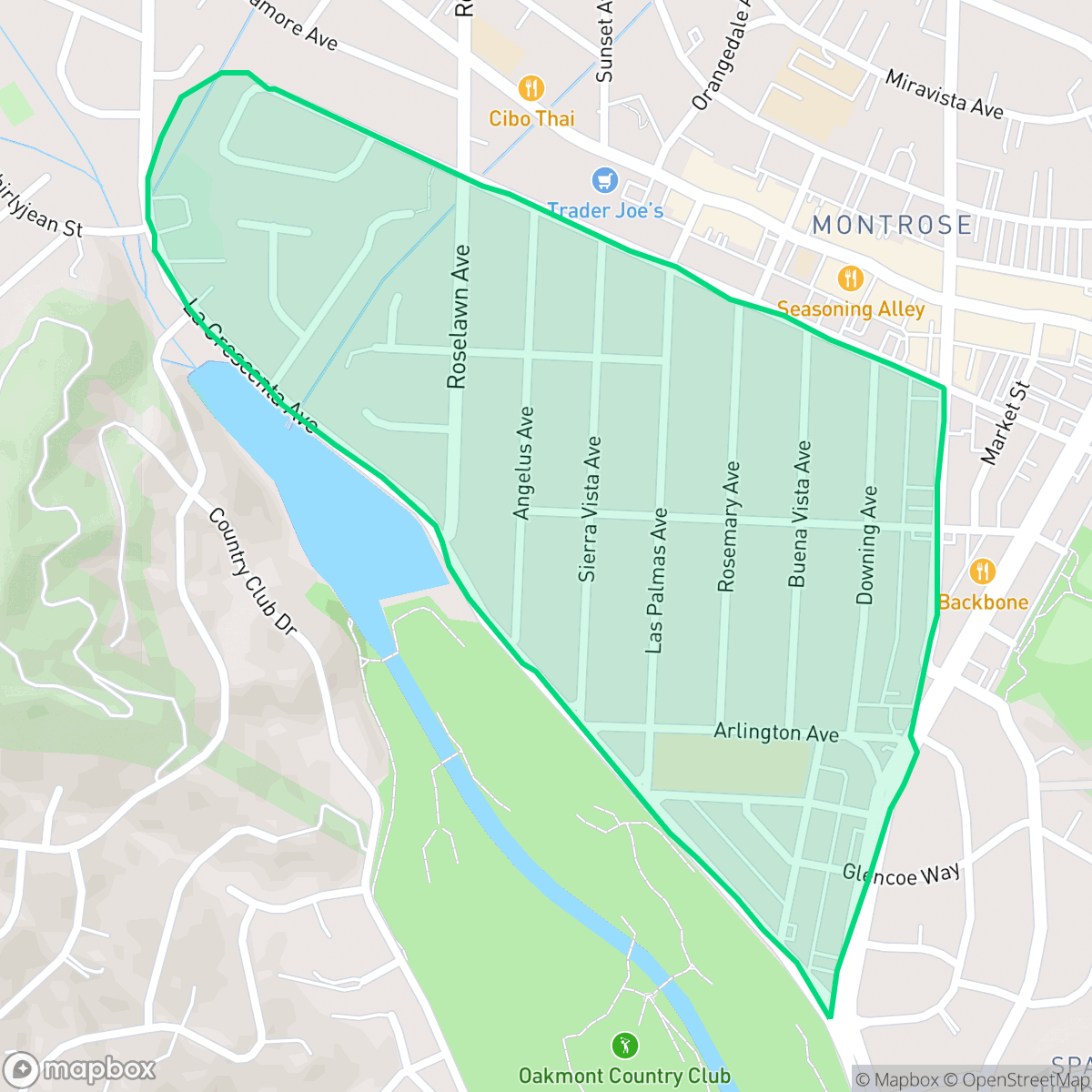 Map showing the location of Sparr Heights, Glendale, CA