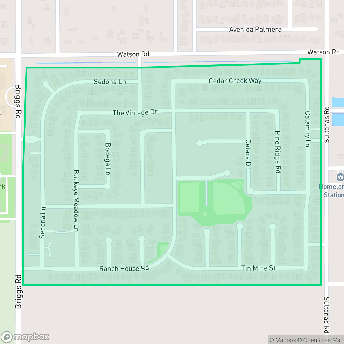 Map showing the location of Countryview, Homeland, CA