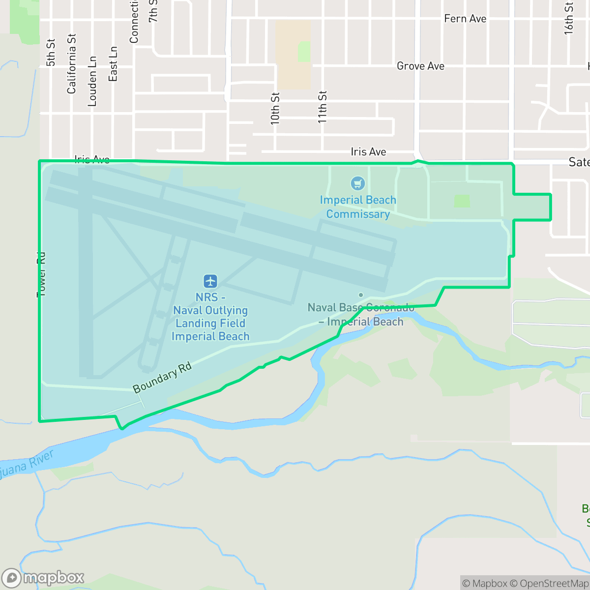 Map showing the location of Ream Field, Imperial Beach, CA