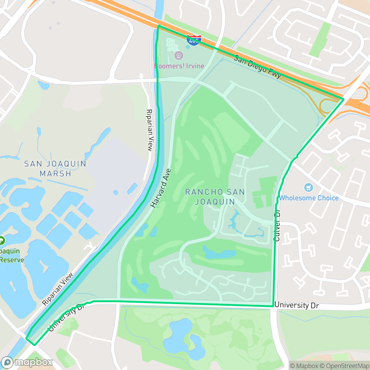 Map showing the location of Rancho San Joaquin, Irvine, CA