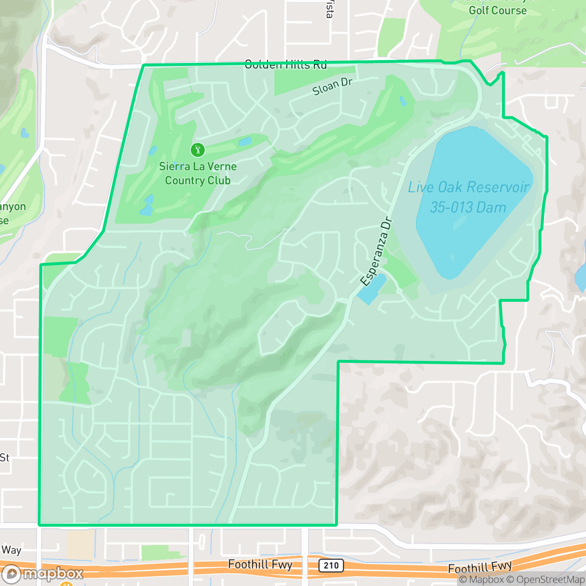 Map showing the location of North La Verne, La Verne, CA