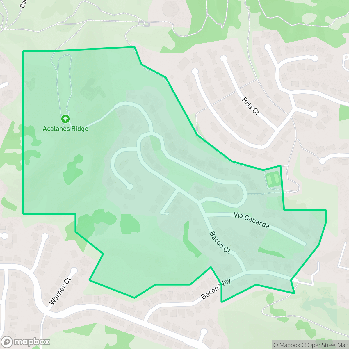 Map showing the location of Secluded Valley, Lafayette, CA
