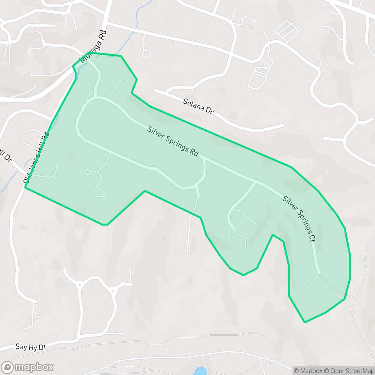 Map showing the location of Silver Springs, Lafayette, CA