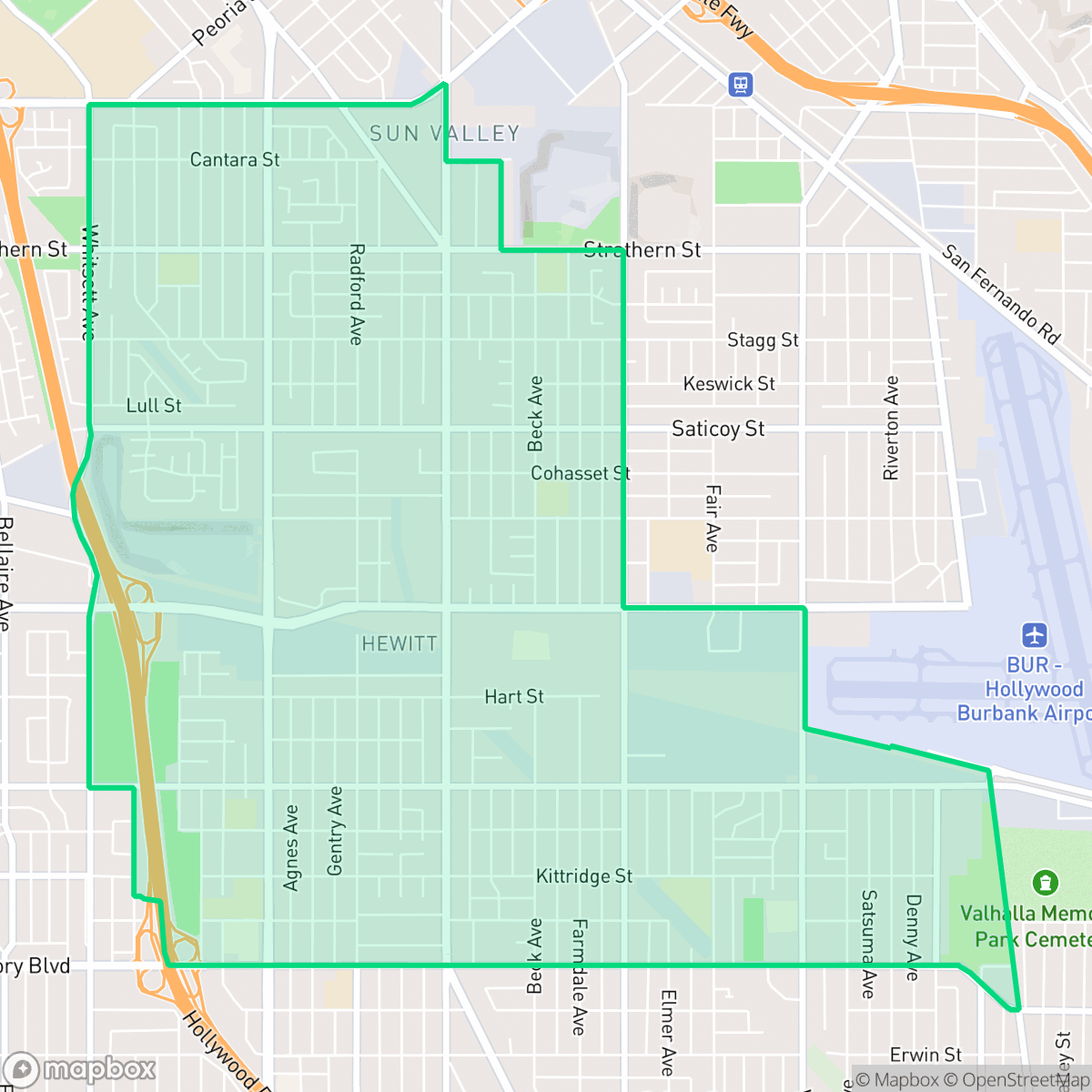 Map showing the location of North Hollywood Northeast Neighborhood Council District, Los Angeles, CA