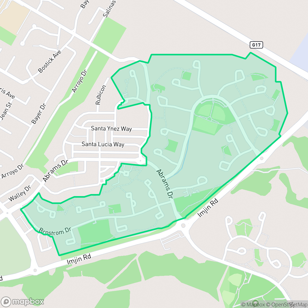 Map showing the location of Preston Park, Marina, CA