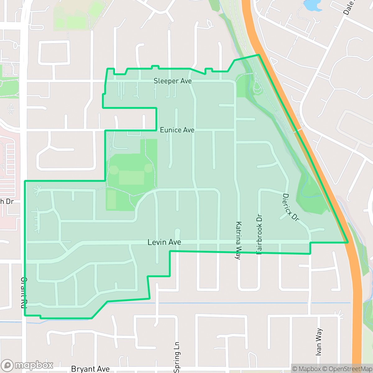 Map showing the location of Waverly Park, Mountain View, CA