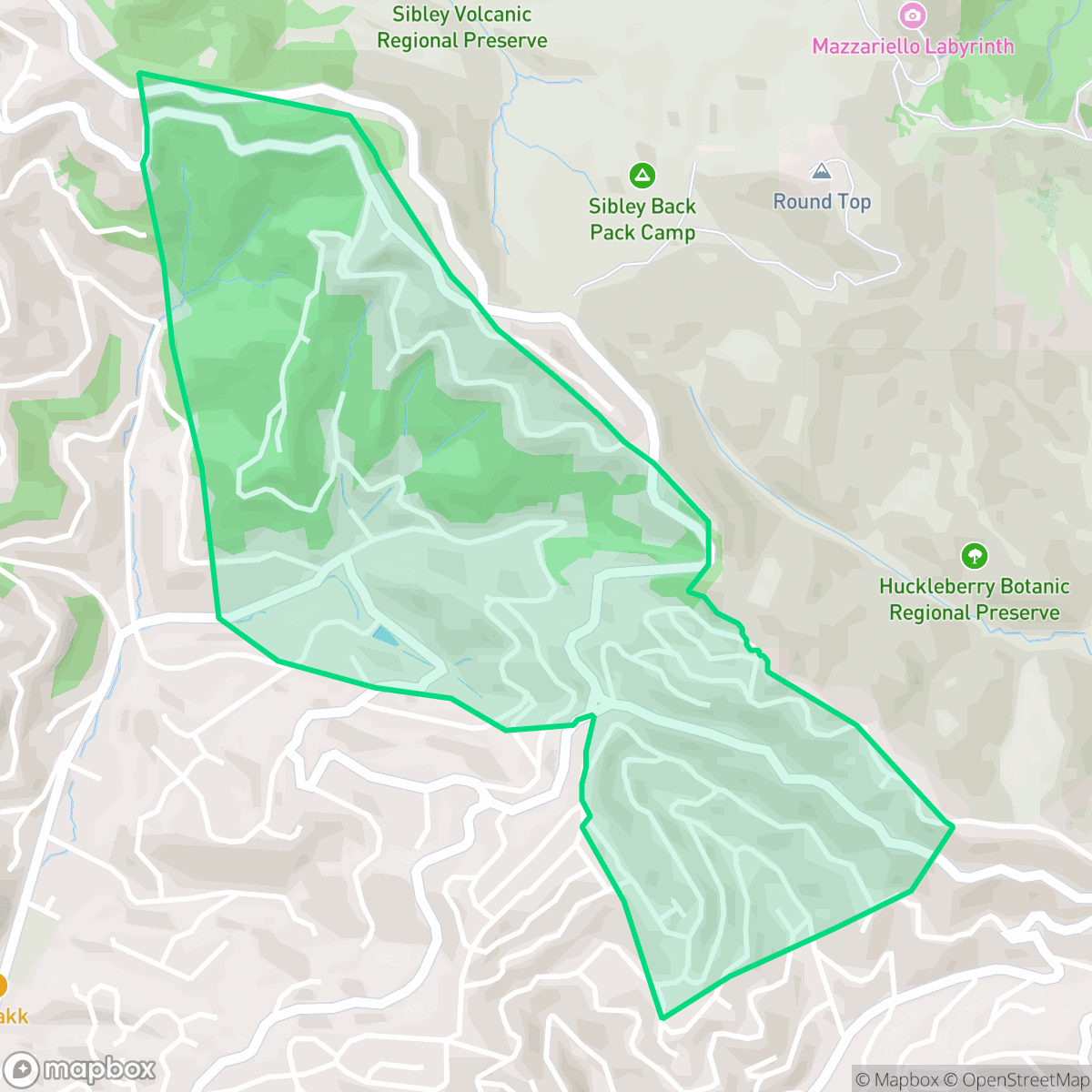 Map showing the location of Forestland, Oakland, CA