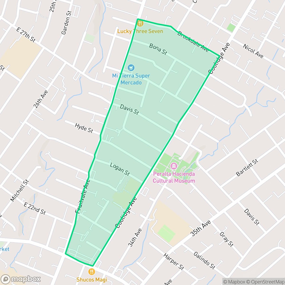 Map showing the location of Patten, Oakland, CA