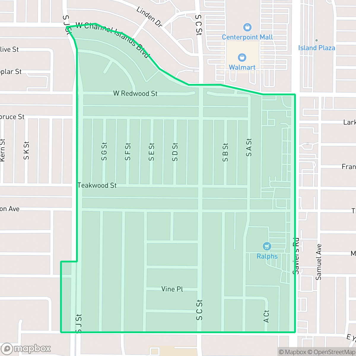 Map showing the location of Bryce Canyon North, Oxnard, CA