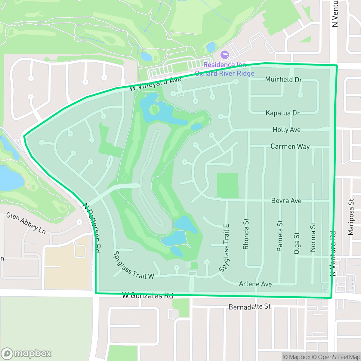 Map showing the location of Windsor North River Ridge, Oxnard, CA