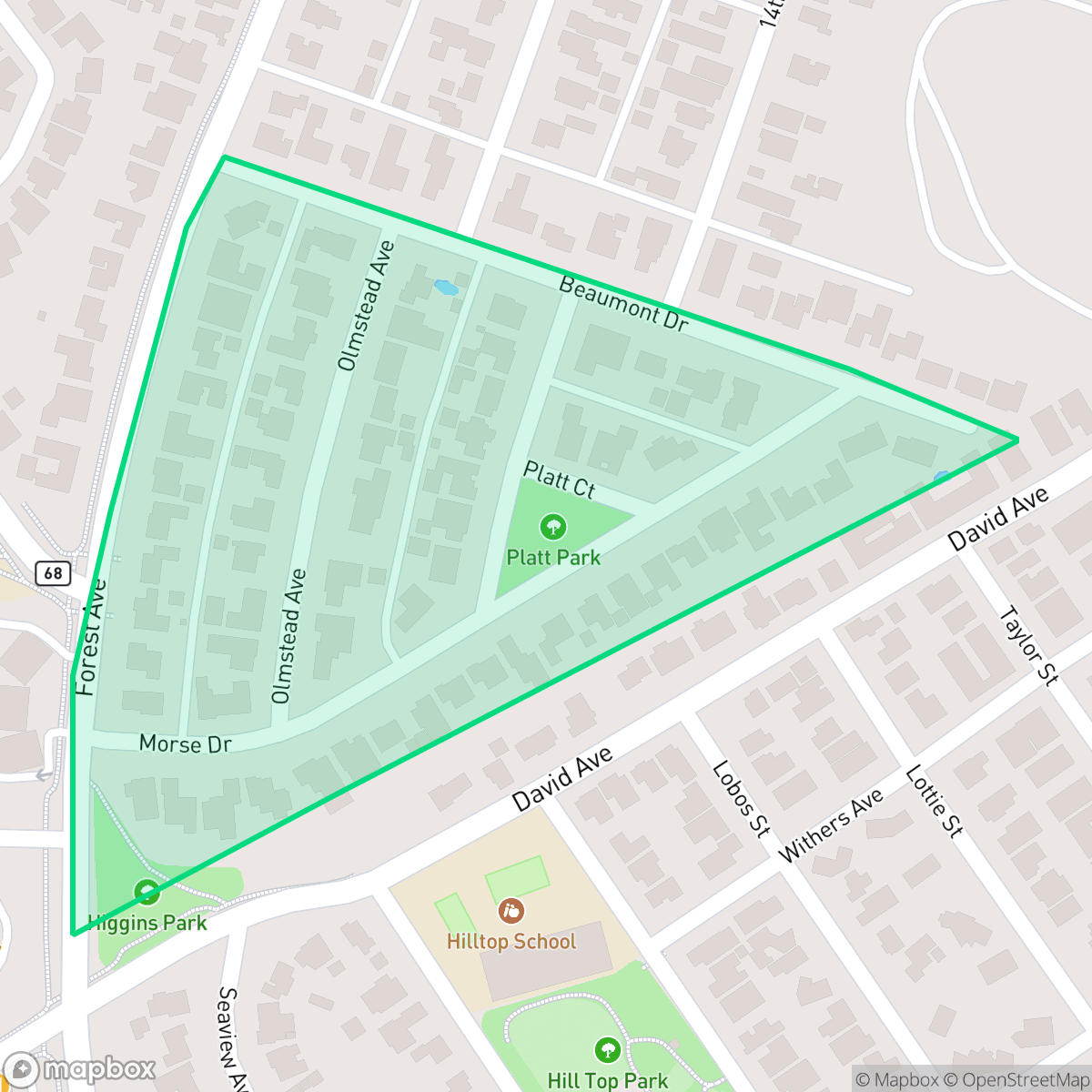 Map showing the location of Country Club Heights, Pacific Grove, CA