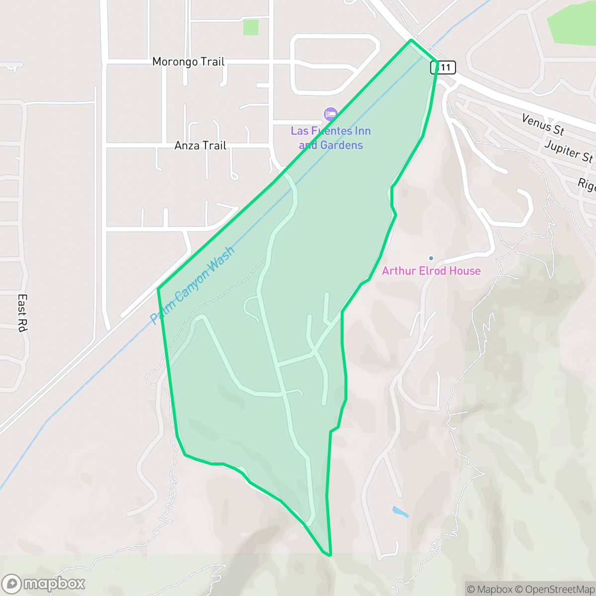 Map showing the location of Araby Cove, Palm Springs, CA