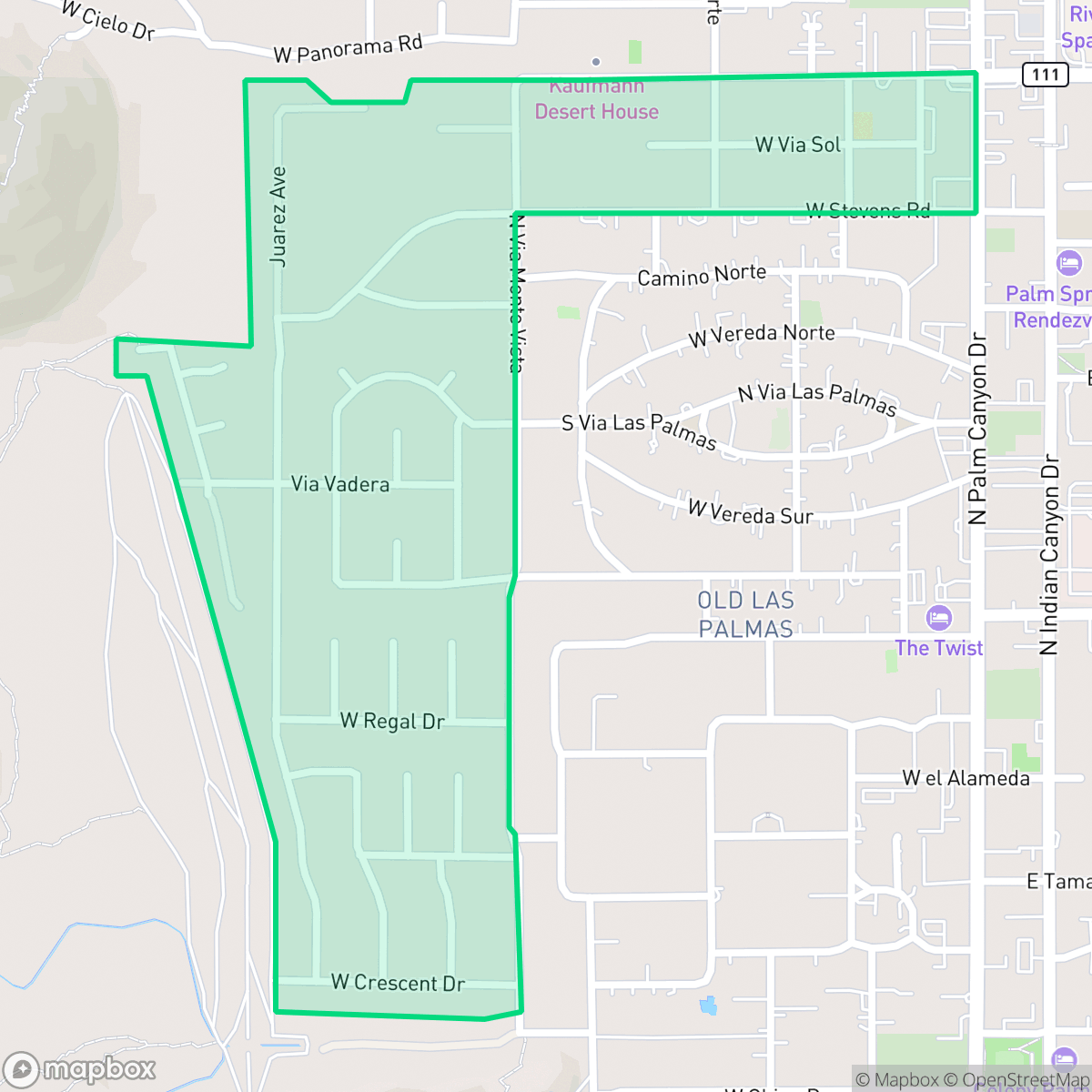 Map showing the location of Vista Las Palmas, Palm Springs, CA