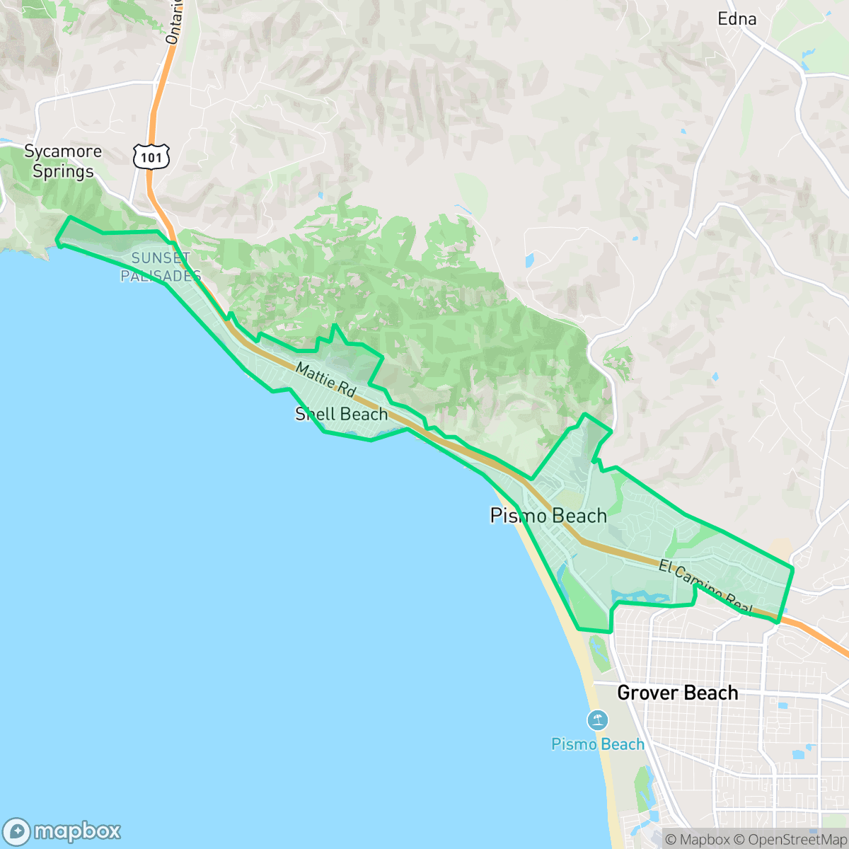 Map showing the location of Pismo Beach, CA — coverage area