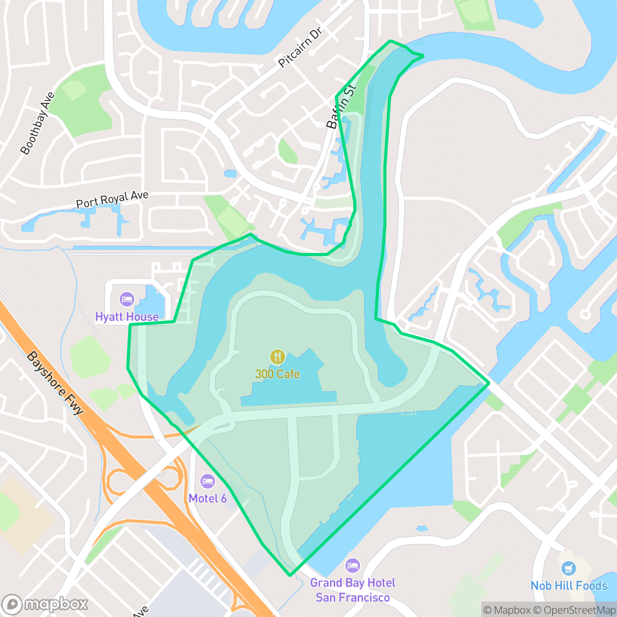 Map showing the location of Marine, Redwood City, CA