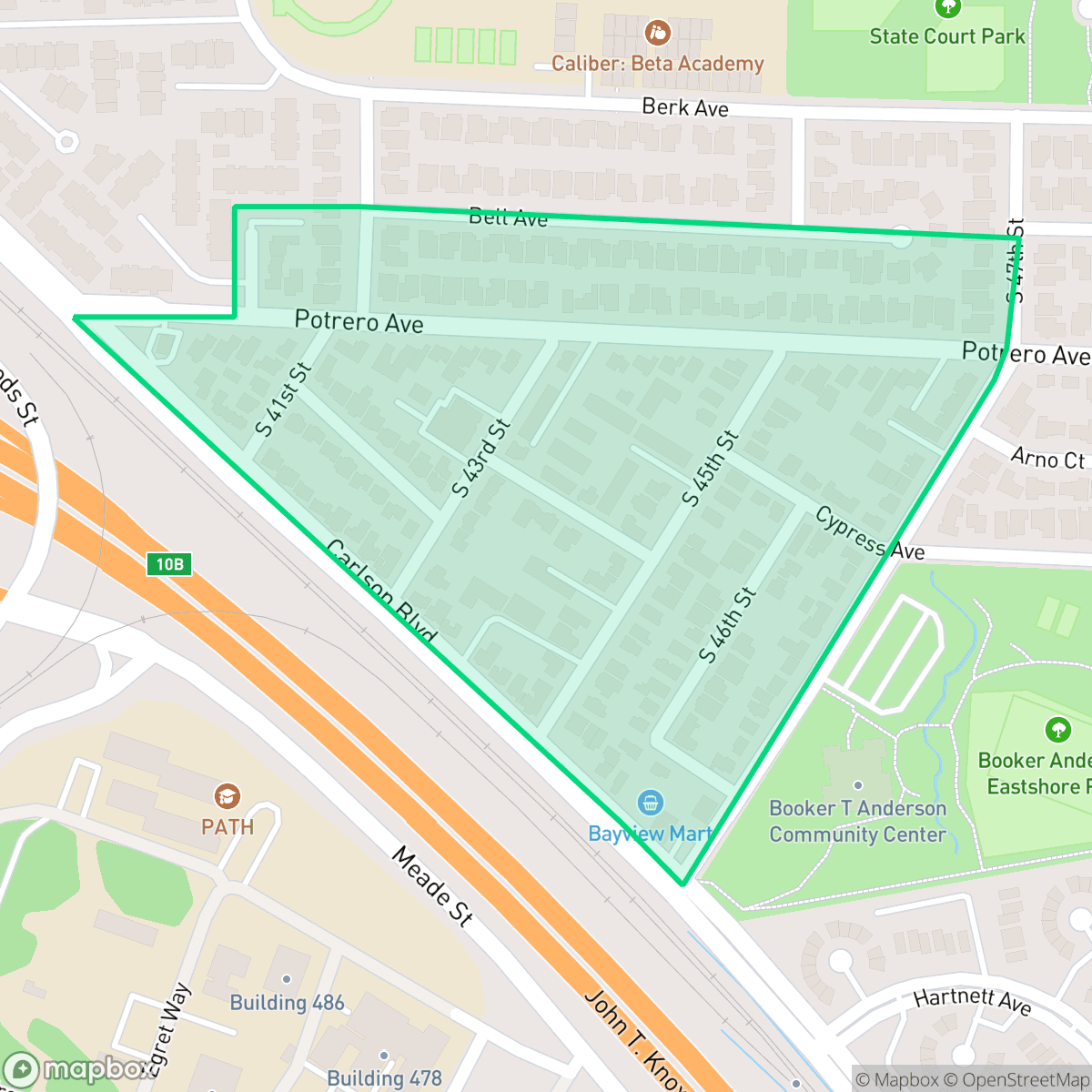Map showing the location of Eastshore, Richmond, CA