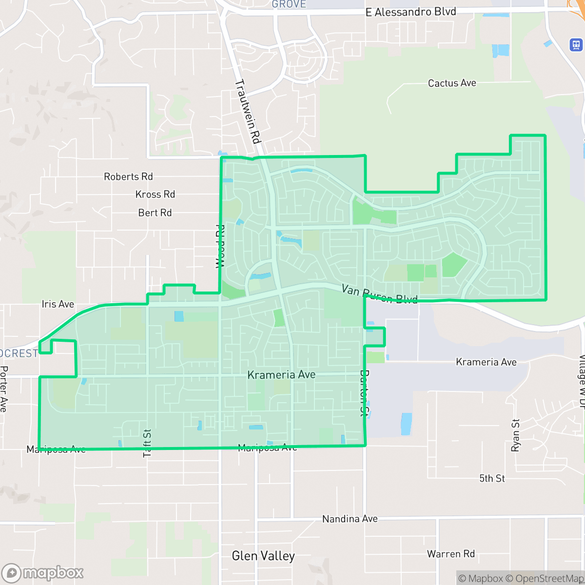Map showing the location of Orangecrest, Riverside, CA