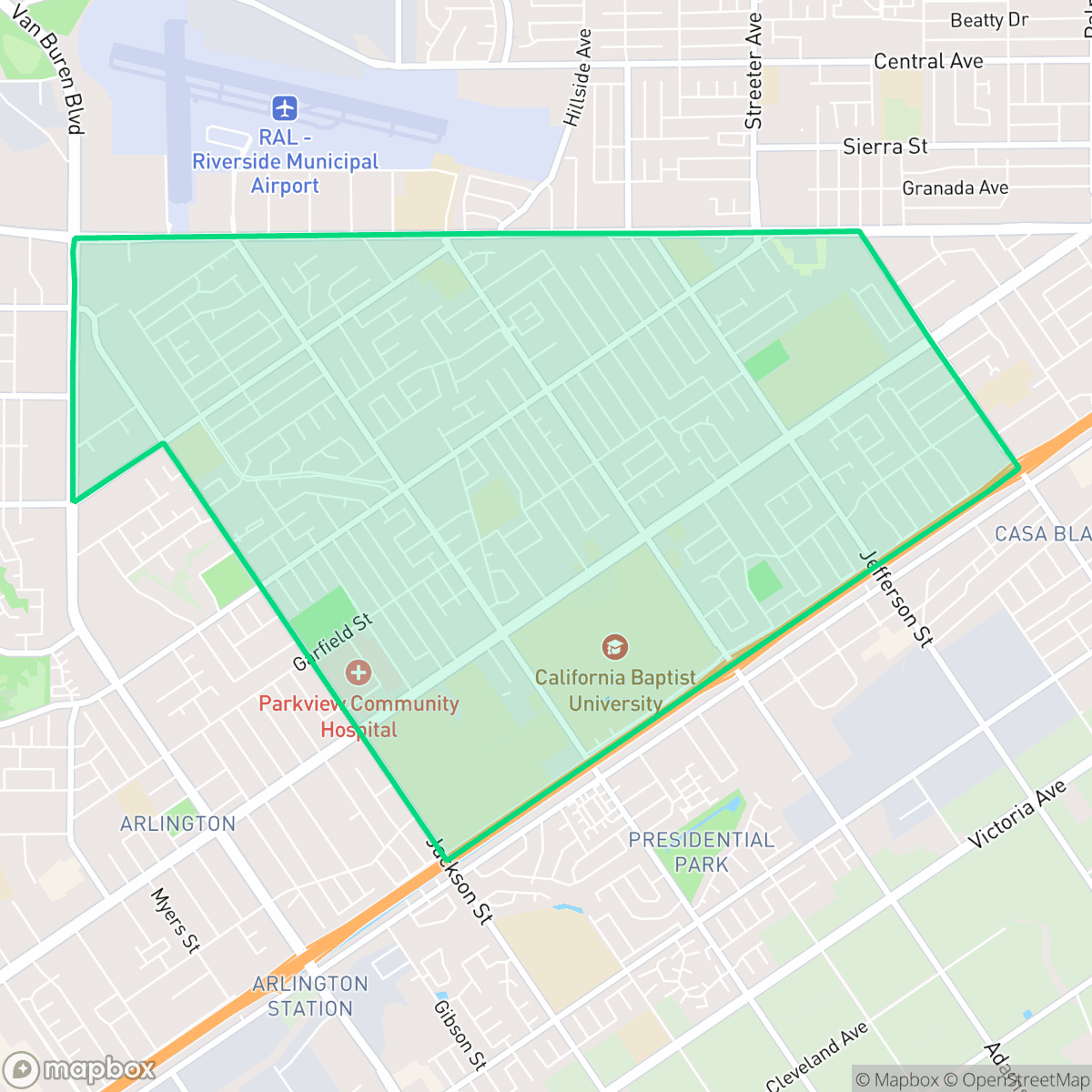 Map showing the location of Ramona, Riverside, CA
