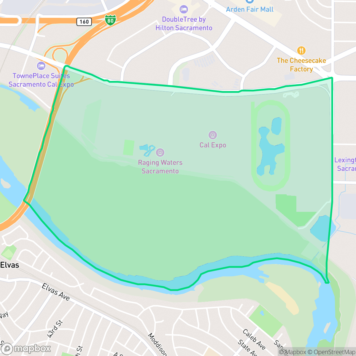 Map showing the location of Cal Expo, Sacramento, CA