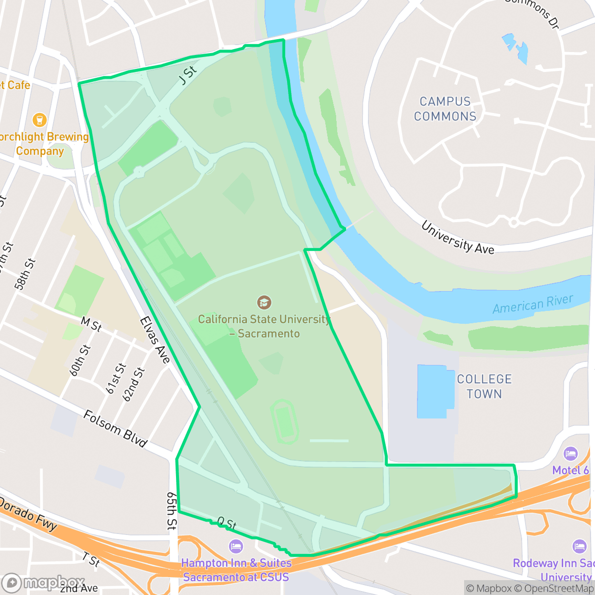 Map showing the location of CSUS, Sacramento, CA