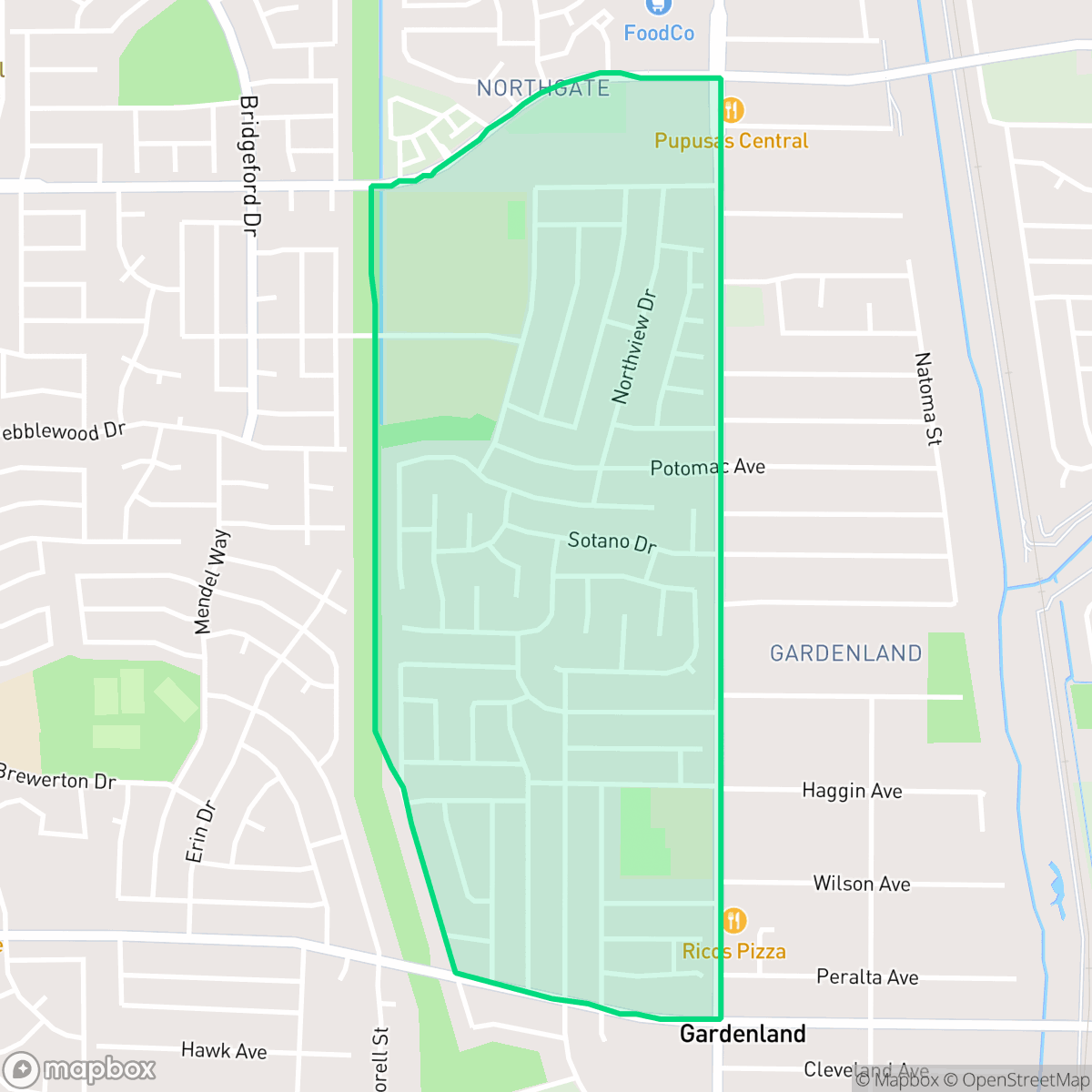 Map showing the location of Northgate, Sacramento, CA