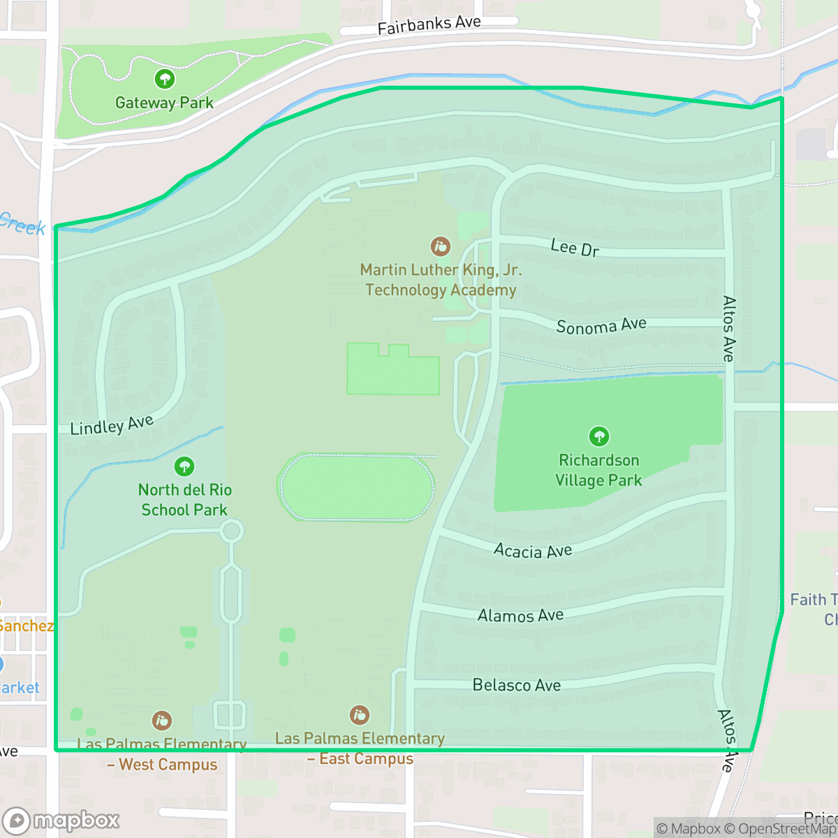 Map showing the location of Richardson Village, Sacramento, CA