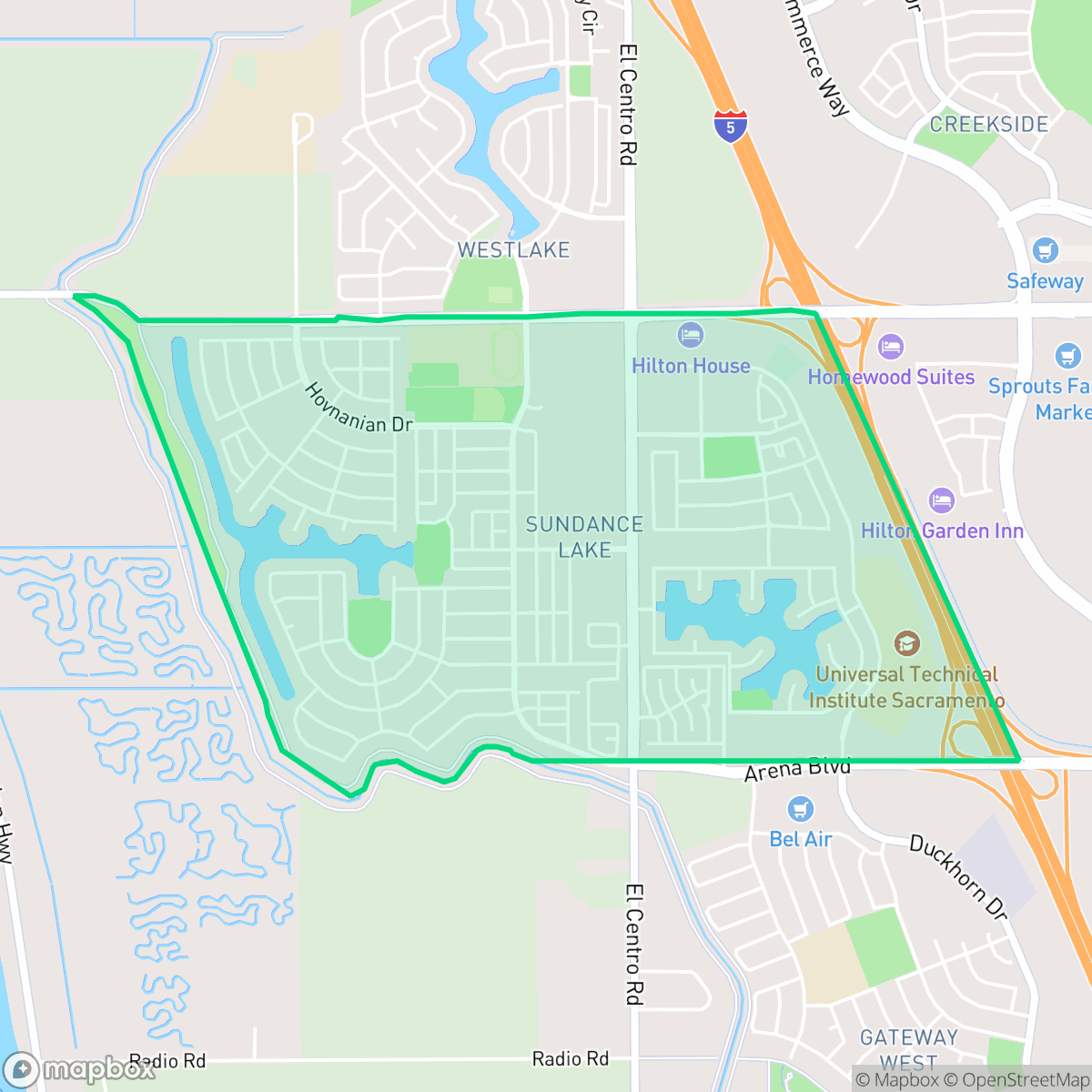 Map showing the location of Village 2, Sacramento, CA